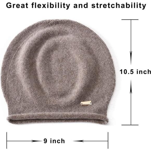 Women\'s Winter Soft Warm Wool Knitted Skull Beanies Cap, Brown main image 4